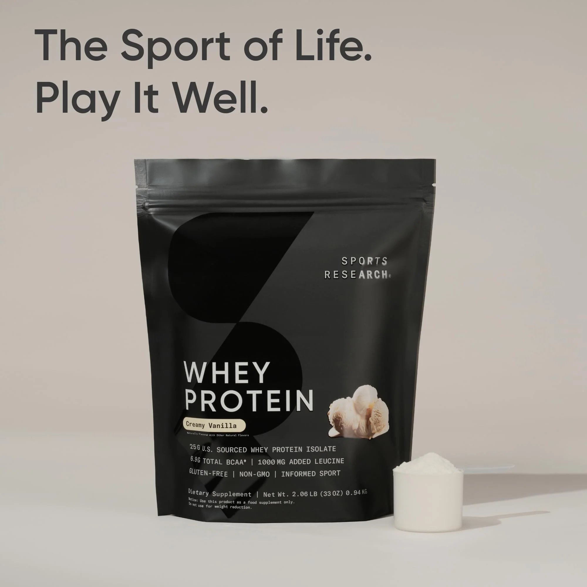 Sports Research โ Whey Protein Isolate โ Dutch Chocolate โ 1.03 kg - Canadian Distribution - Ships Free Within Canada on Orders Above CAD $199 - Image 3