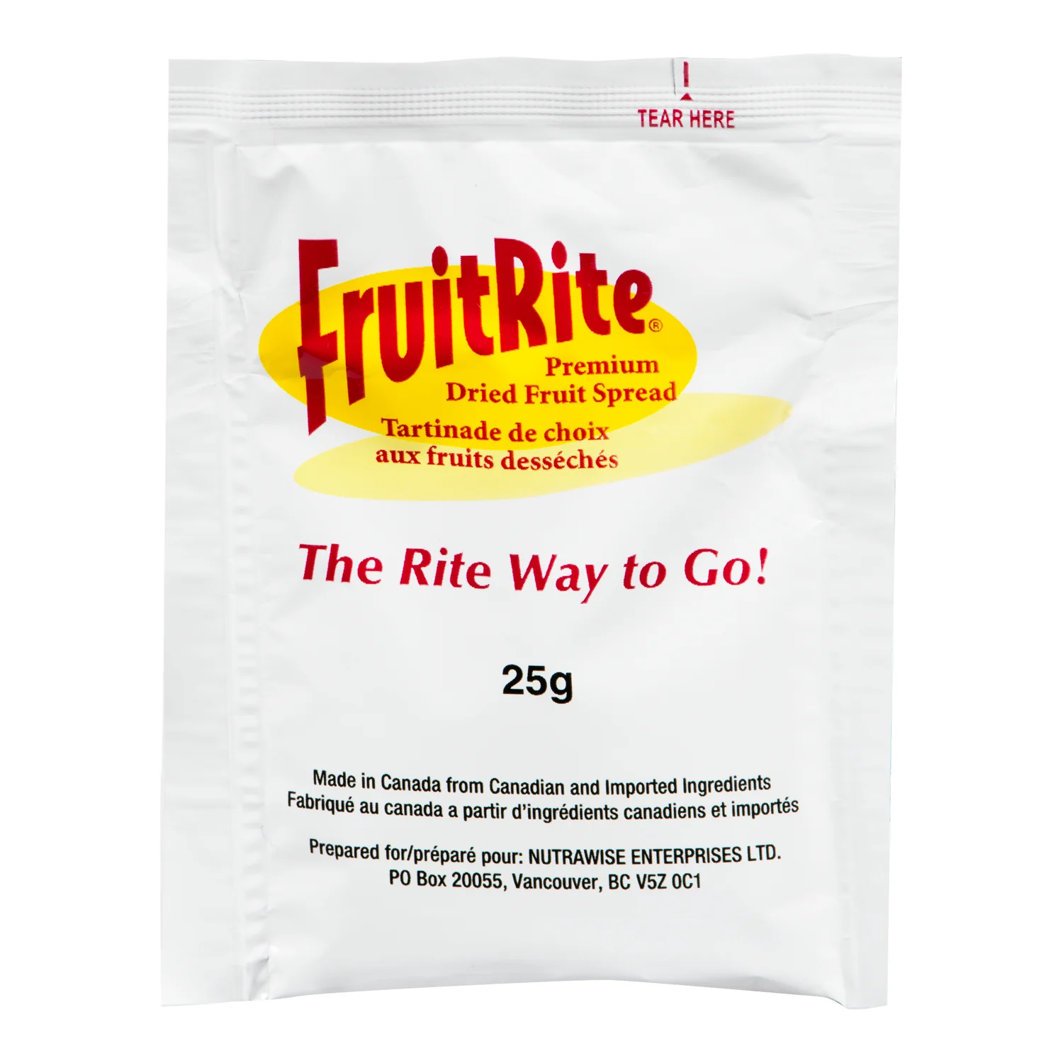 Spread Fruit Premium - 200 x 25 g - Fruitrite - Restaurant and Foodservice Ingredients - Canadian Distribution - Ships Free Within Canada on Orders Above CAD $199