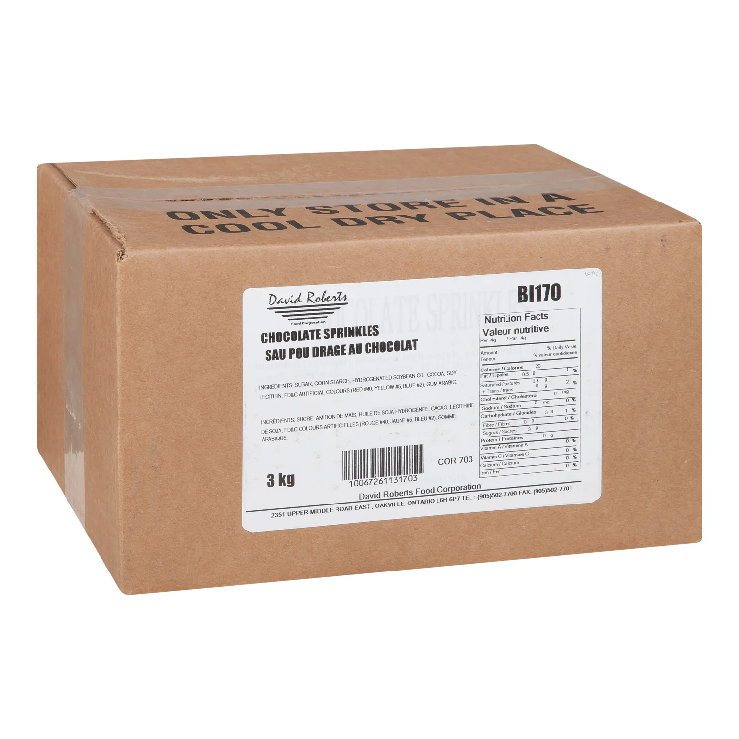 Sprinkle Chocolate Flavoured - 1 x 3 kg - David Roberts - Baking Mixes and Ingredients - Canadian Distribution - Ships Free Within Canada on Orders Above CAD $199 - Image 2