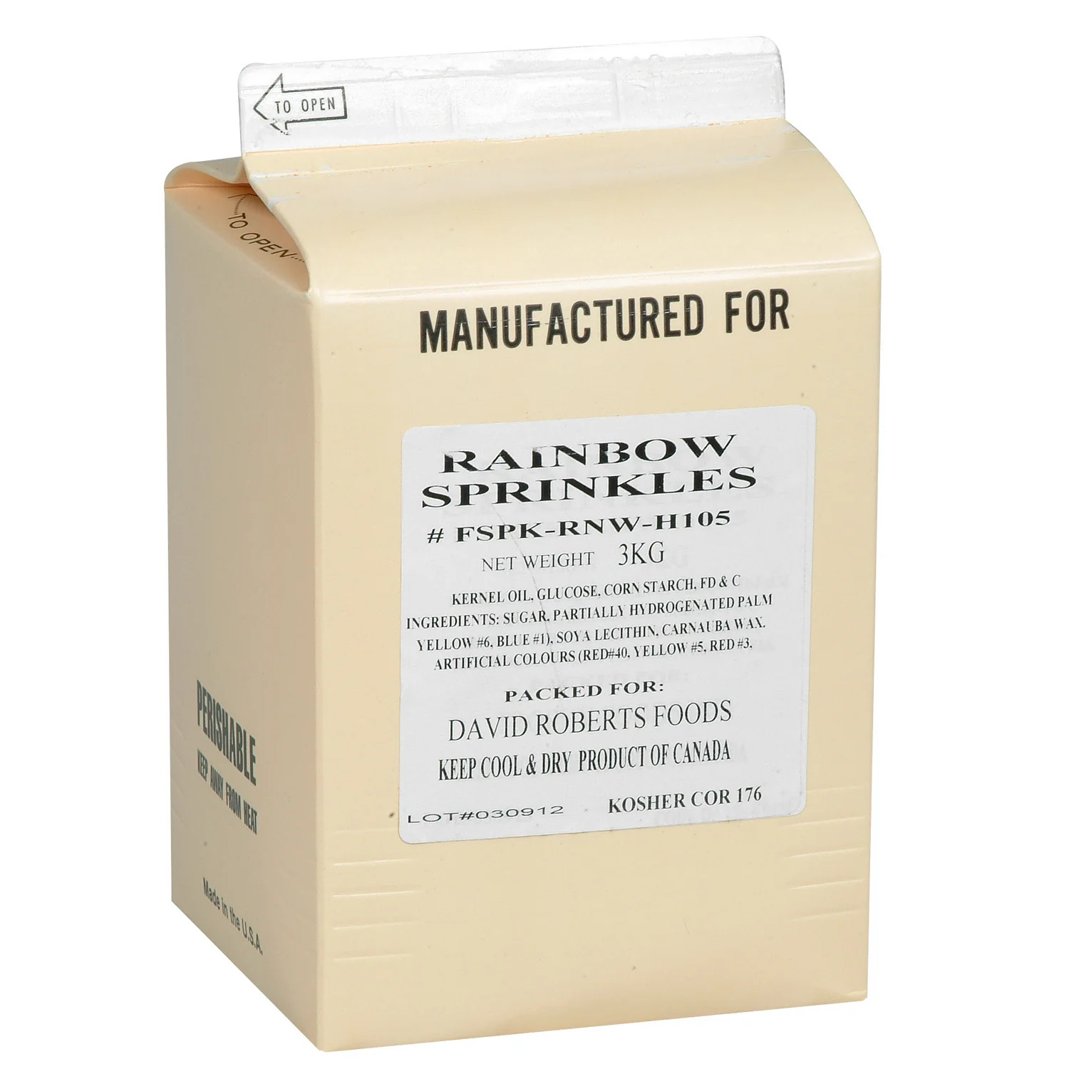 Sprinkle Rainbow - 1 x 3 kg - David Roberts - Baking Mixes and Ingredients - Canadian Distribution - Ships Free Within Canada on Orders Above CAD $199 - Image 3