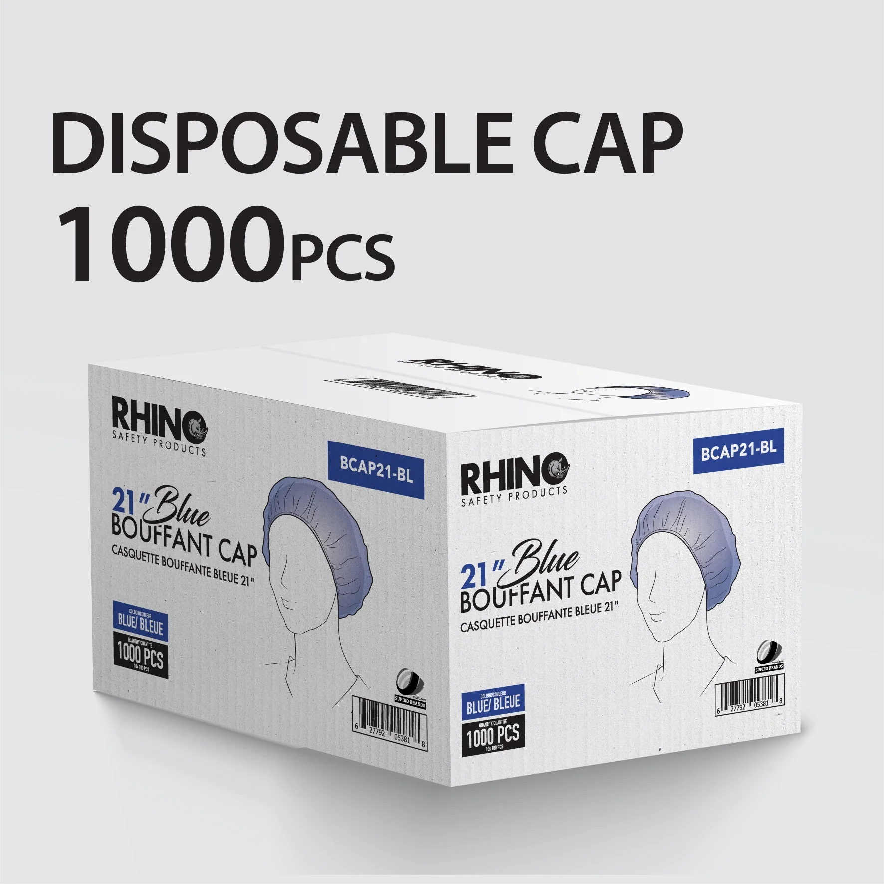 Rhino - 21" Bouffant Cap, Blue - BCAP21-BL