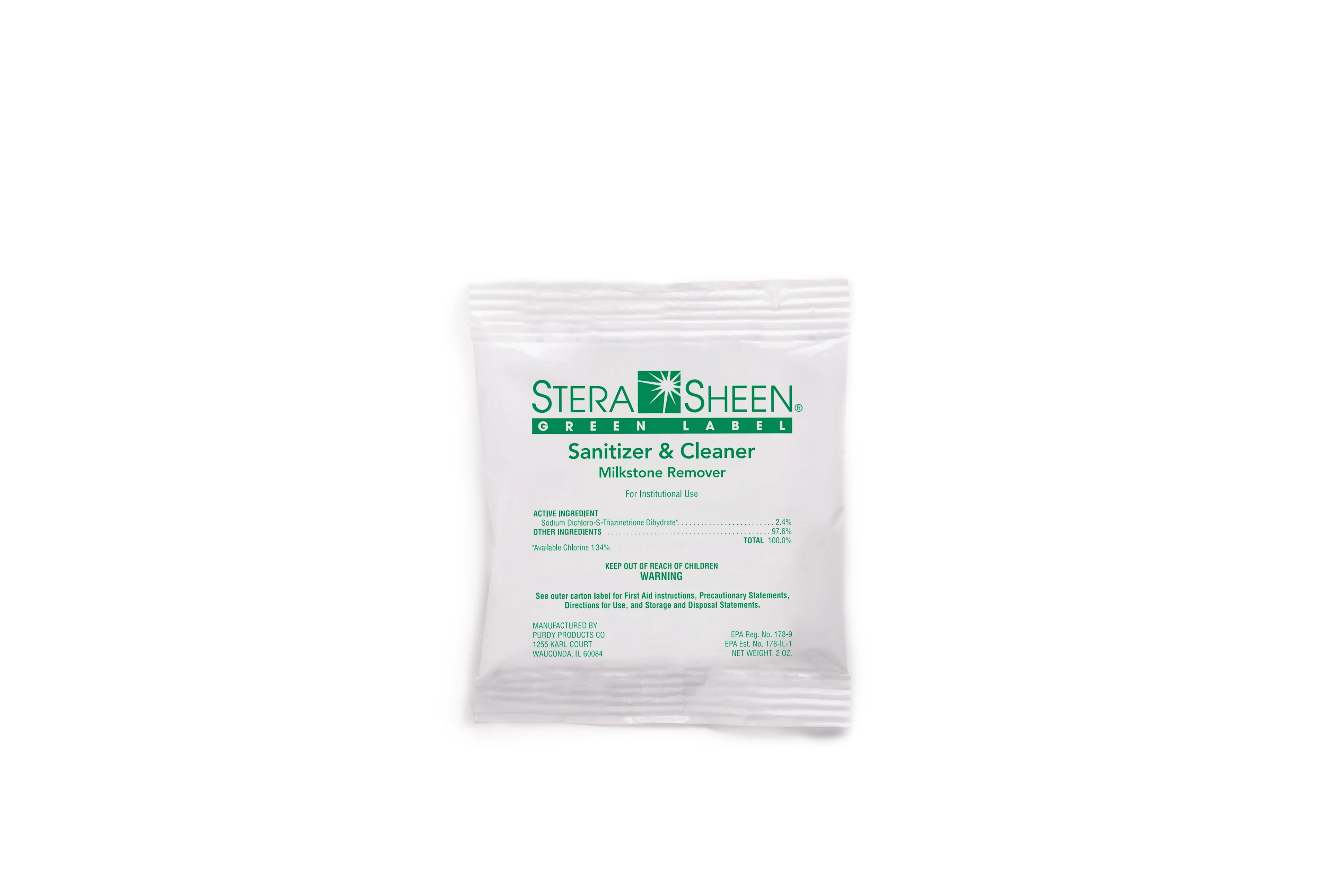 Stera-Sheen Green Label Sanitizer and Cleaner - 2 oz Packets, Box of 100 - Canada - Image 7