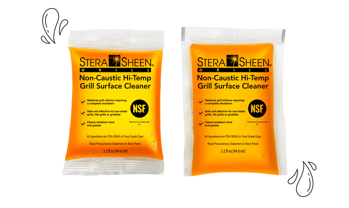 Stera-Sheen Grill Cleaner, Food-Safe, Non-Caustic, Powerful Grill and Griddle Surface Cleaner, Clean Hot Surfaces, 40 x 3.2 fl oz