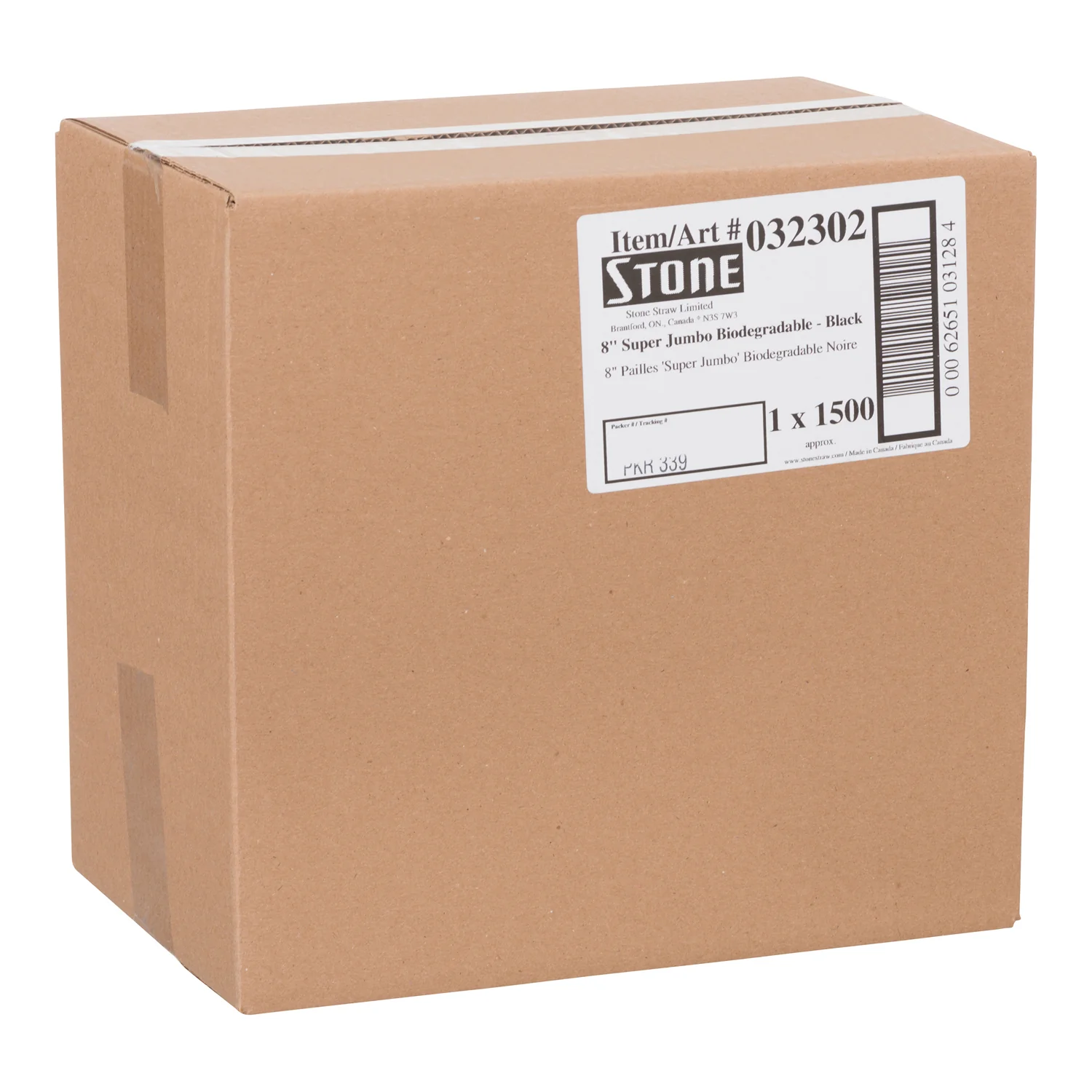 Straw Jumbo Super 8 in. Black Biodegradable - 1 x 1500 count - Stone Plastics - Packaging and Accessories - Restaurant Supplies and Equipment - Canadian Distribution - Image 3