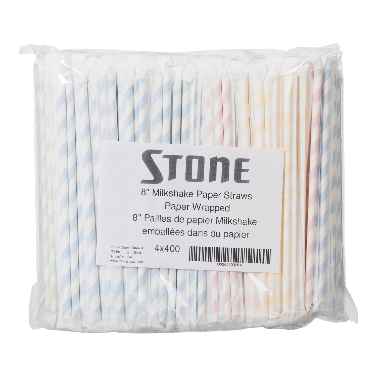 Straw Paper Milkshake Wrapped 8 in. - 4 x 400 count - Stone Container - Packaging and Accessories - Restaurant Supplies and Equipment - Canadian Distribution - Image 4