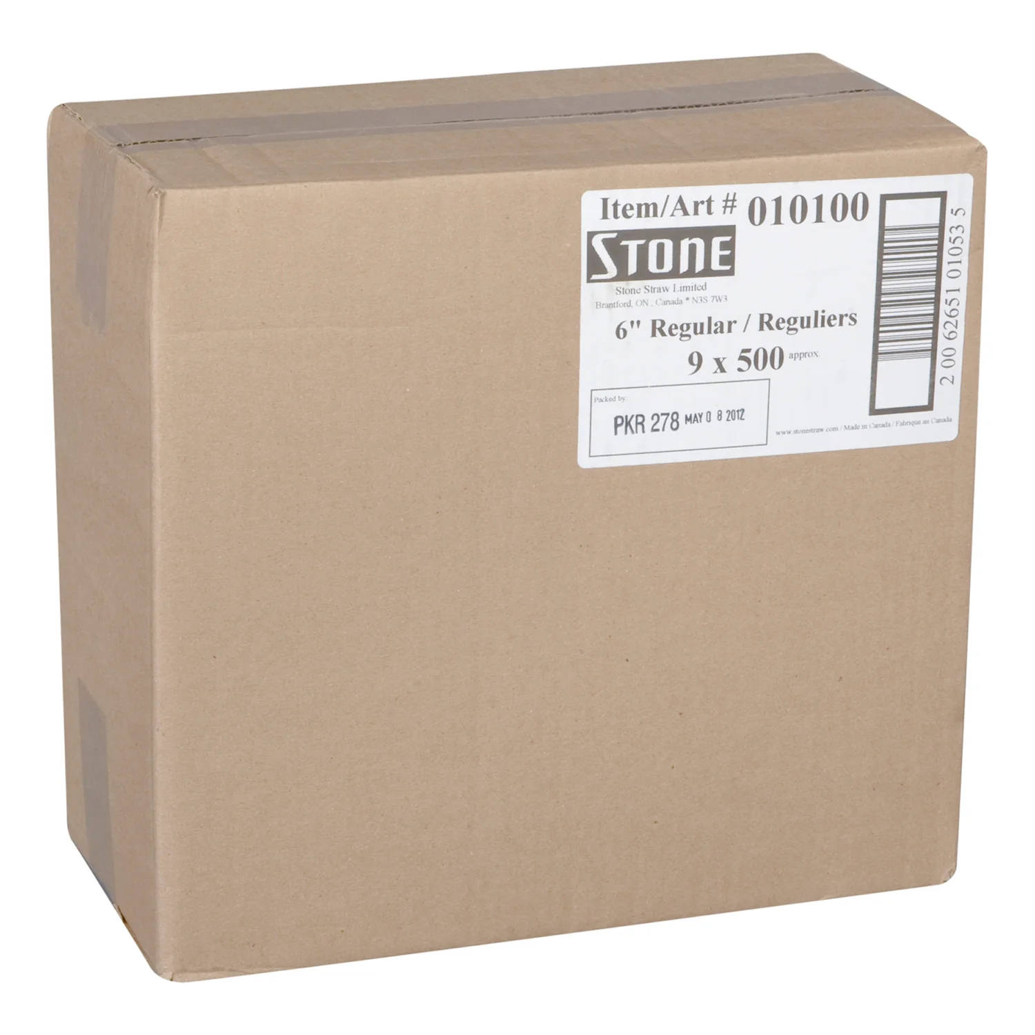 Straw Plastic White Regular 6 in. - 9 x 500 count - Stone Plastics - Packaging and Accessories - Restaurant Supplies and Equipment - Canadian Distribution - Image 3