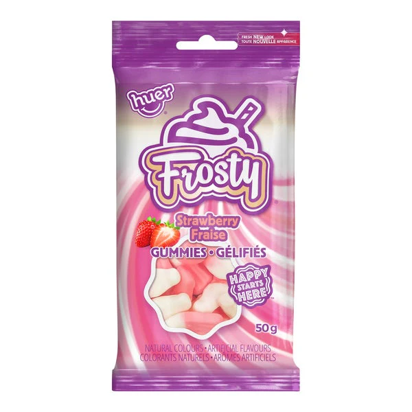 Strawberry Gummies - 4 Cases x 12 Packs x 50 g - Huer - Canadian Distribution - Ships Free Within Canada on Orders Above CAD $199