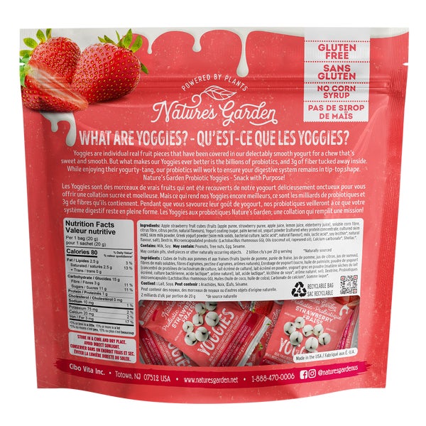 Strawberry Yoggies - 4 Bags x 30 Packs x 20 g - Nature's Garden - Canadian Distribution - Ships Free Within Canada on Orders Above CAD $199 - Image 2