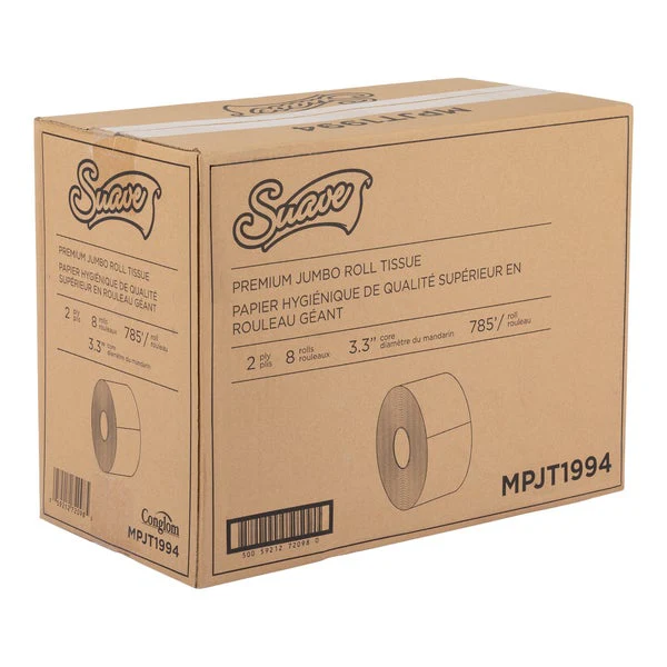 Suave 2-ply Jumbo Toilet Paper - Pack of 8  - Disposables, Restaurant Packaging and Take-Out Supplies - Canadian Distribution - Ships Free Within Canada on Orders Above CAD $199 - Image 2