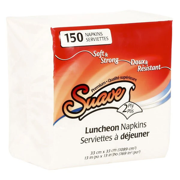 Suave 2-ply Virgin Luncheon Napkins - 6 packs of 150  - Disposables, Restaurant Packaging and Take-Out Supplies - Canadian Distribution - Ships Free Within Canada on Orders Above CAD $199 - Image 2