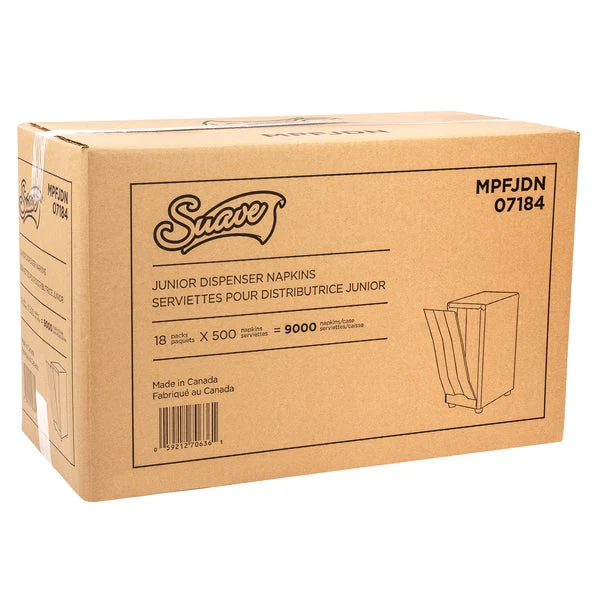 Suave Junior 1-ply Dispenser Napkins - 18 packs of 500  - Disposables, Restaurant Packaging and Take-Out Supplies - Canadian Distribution - Ships Free Within Canada on Orders Above CAD $199 - Image 3