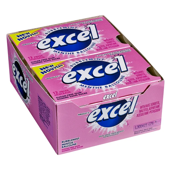 Sugar-free Bubblemint Gum - 4 Cases x 12 Packs x 12 Pieces - Excel - Canadian Distribution - Ships Free Within Canada on Orders Above CAD $199 - Image 2