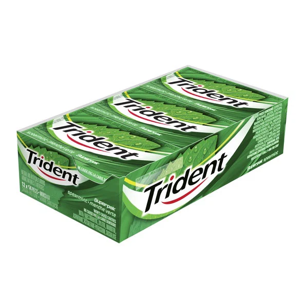 Sugar-free Spearmint Gum - 4 Cases x 12 Packs x 14 Pieces - Trident - Canadian Distribution - Ships Free Within Canada on Orders Above CAD $199 - Image 2