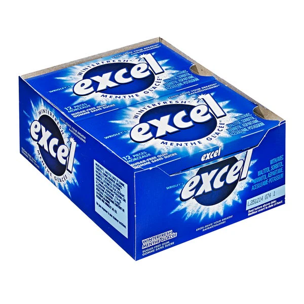 Sugar-free Winterfresh Gum - 4 Cases x 12 Packs x 12 Pieces - Excel - Canadian Distribution - Ships Free Within Canada on Orders Above CAD $199 - Image 2