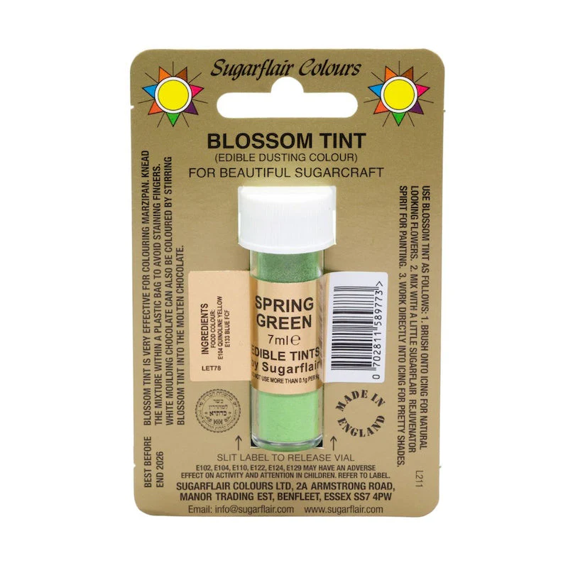 SUGARFLAIR Spring Green Blossom Tint – Edible Dusting Colour, 7ml - Canadian Distribution - Ships Free Within Canada on Orders Above CAD $199