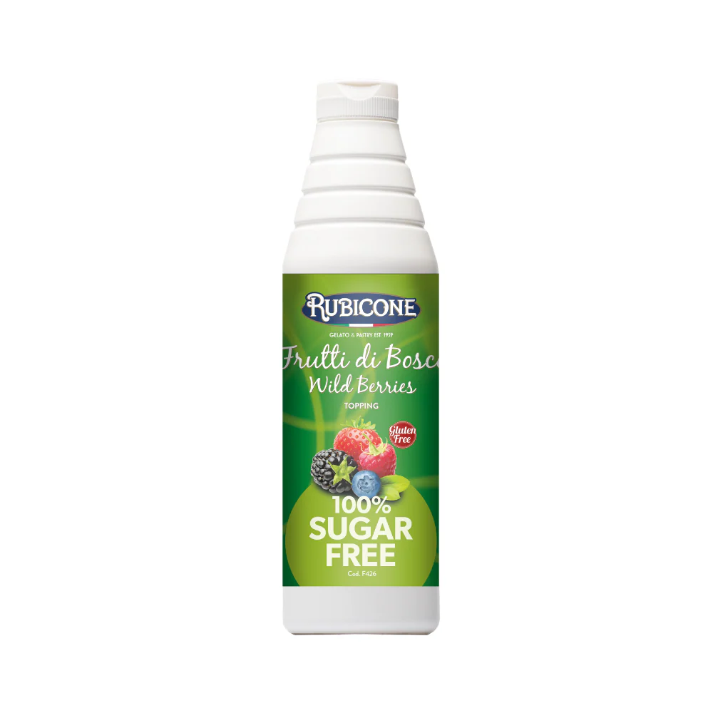 Sugarfree Wild Berries (Mixed Berry) Topping - 1 KG Squeeze Bottle - Rubicone Canada - Ships Free Within Canada on Orders Above CAD $199