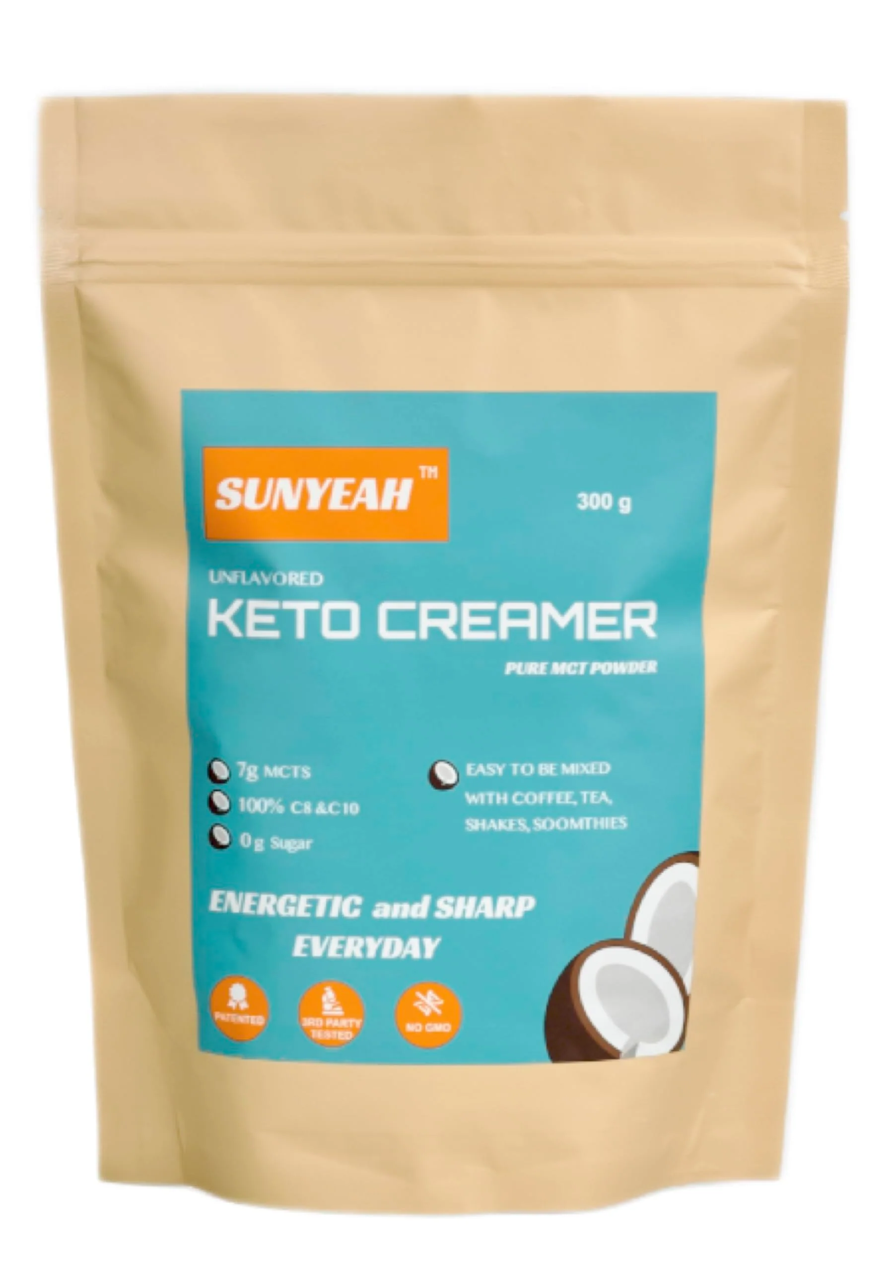 SUNYEAH โ MCT Oil Powder โ Unflavoured โ 300g โ Pure C8 C10 - Canadian Distribution - Ships Free Within Canada on Orders Above CAD $199