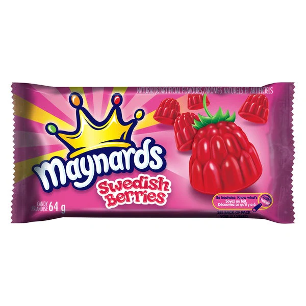 Swedish Berries - 4 Cases x 18 Bags x 64 g - Maynards - Canadian Distribution - Ships Free Within Canada on Orders Above CAD $199