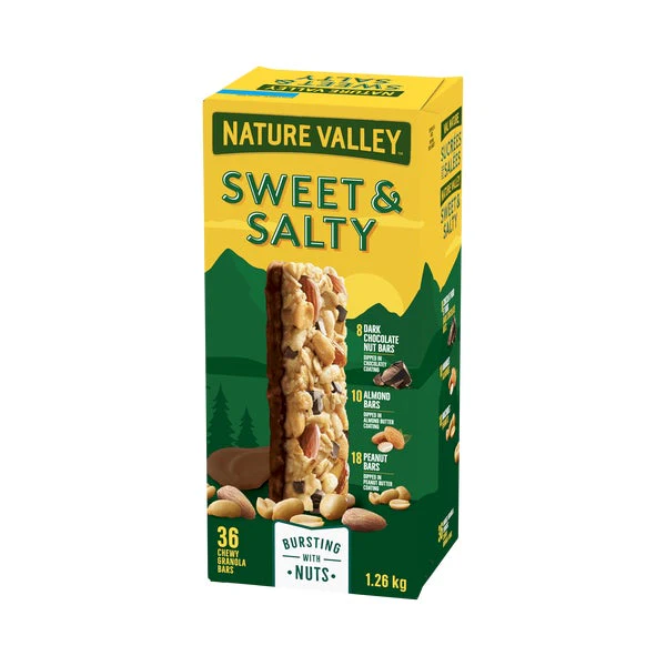 Sweet and Salty Granola Bars Variety Pack - 4 Cases x 36 Packs x 35 g - Nature Valley - Canadian Distribution - Ships Free Within Canada on Orders Above CAD $199