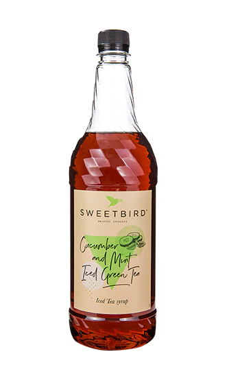 Sweetbird Syrup - Cucumber Iced Tea - 6 x 1 L Case - Vegan - Canadian Distribution - Ships Free Within Canada on Orders Above CAD $199
