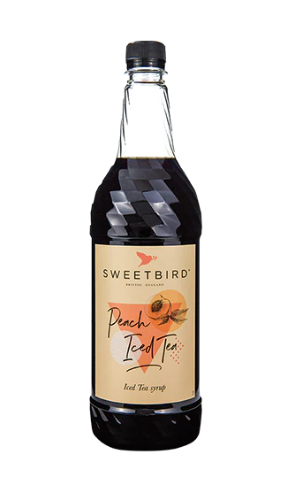 Sweetbird Syrup - Peach Iced Tea - 6 x 1 L Case - Vegan - Canadian Distribution - Ships Free Within Canada on Orders Above CAD $199