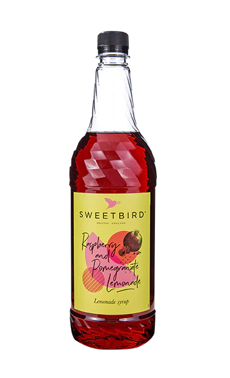 Sweetbird Syrup - Raspberry and Pomegranate Lemonade - 6 x 1 L Case - Vegan - Canadian Distribution - Ships Free Within Canada on Orders Above CAD $199
