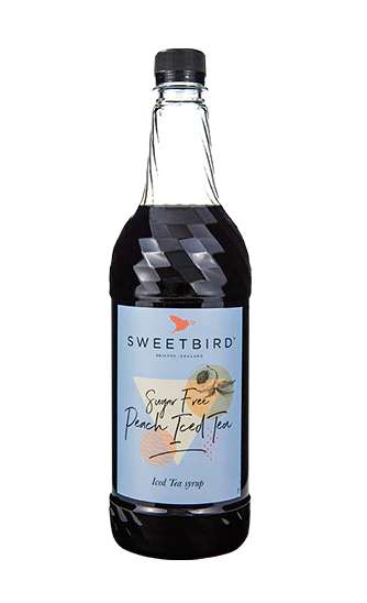Sweetbird Syrup - Sugar Free Peach Iced Tea - 6 x 1 L Case - Vegan - Canadian Distribution - Ships Free Within Canada on Orders Above CAD $199
