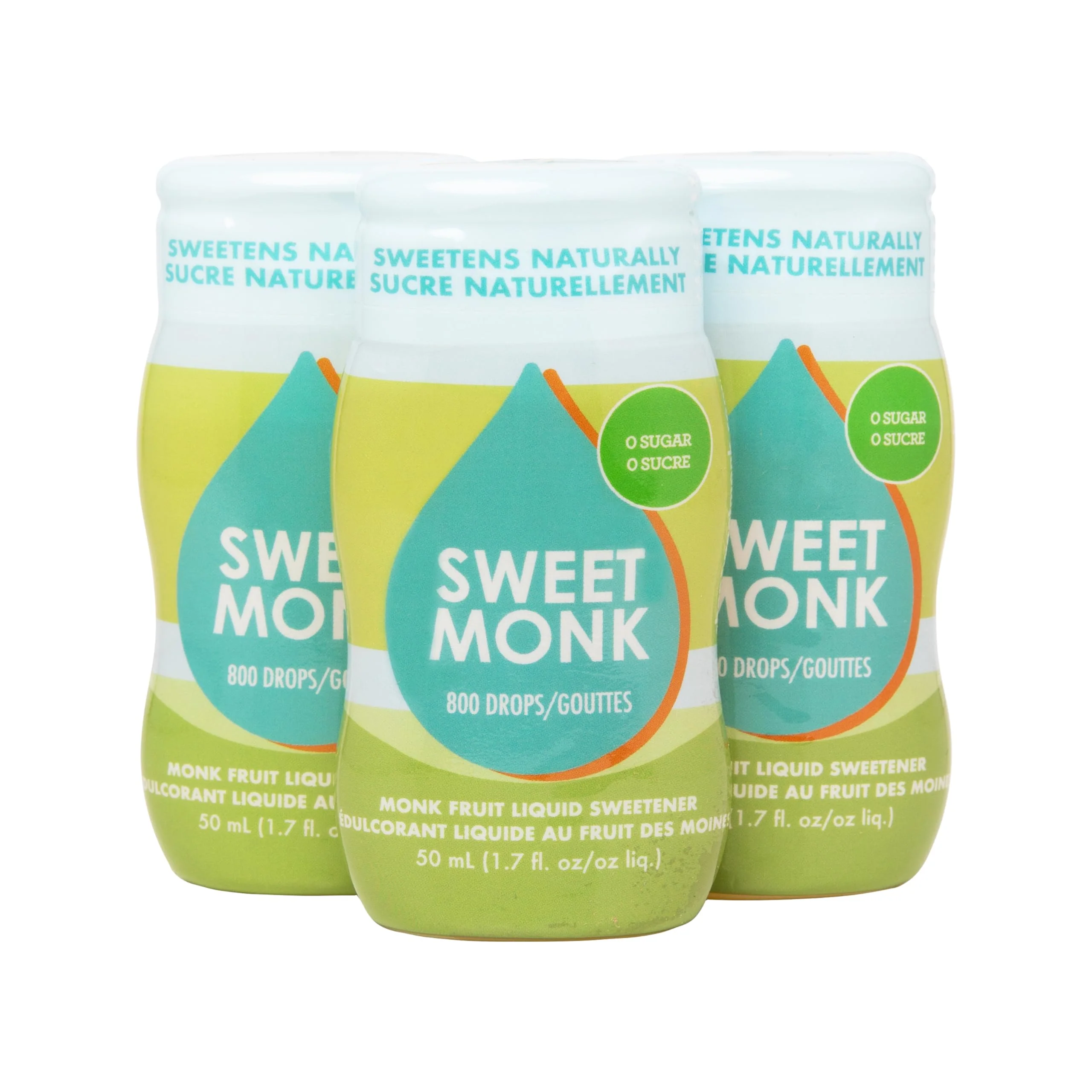 SweetMonk – Pure Monk Fruit Sweetener – Liquid – 50ml x 3 - Canadian Distribution - Ships Free Within Canada on Orders Above CAD $199