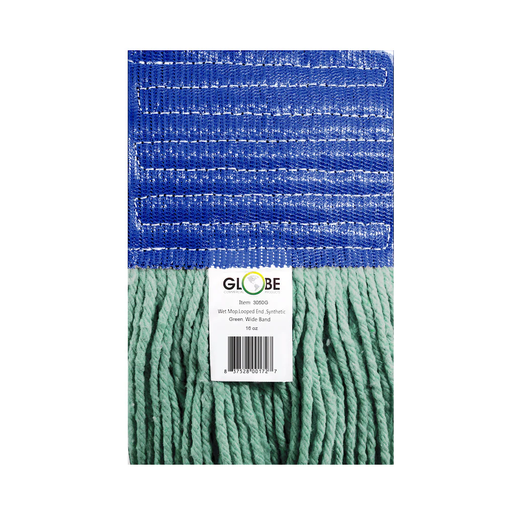 Syn-Pro® Synthetic 5 Inch Wide Band Wet Green Looped End Mop - Sold By The Case - Image 2