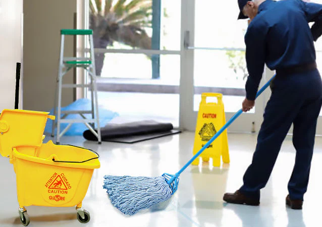 Syn-Pro® Synthetic Narrow Band Wet Blue Cut End Mop - Sold By The Case - Image 3