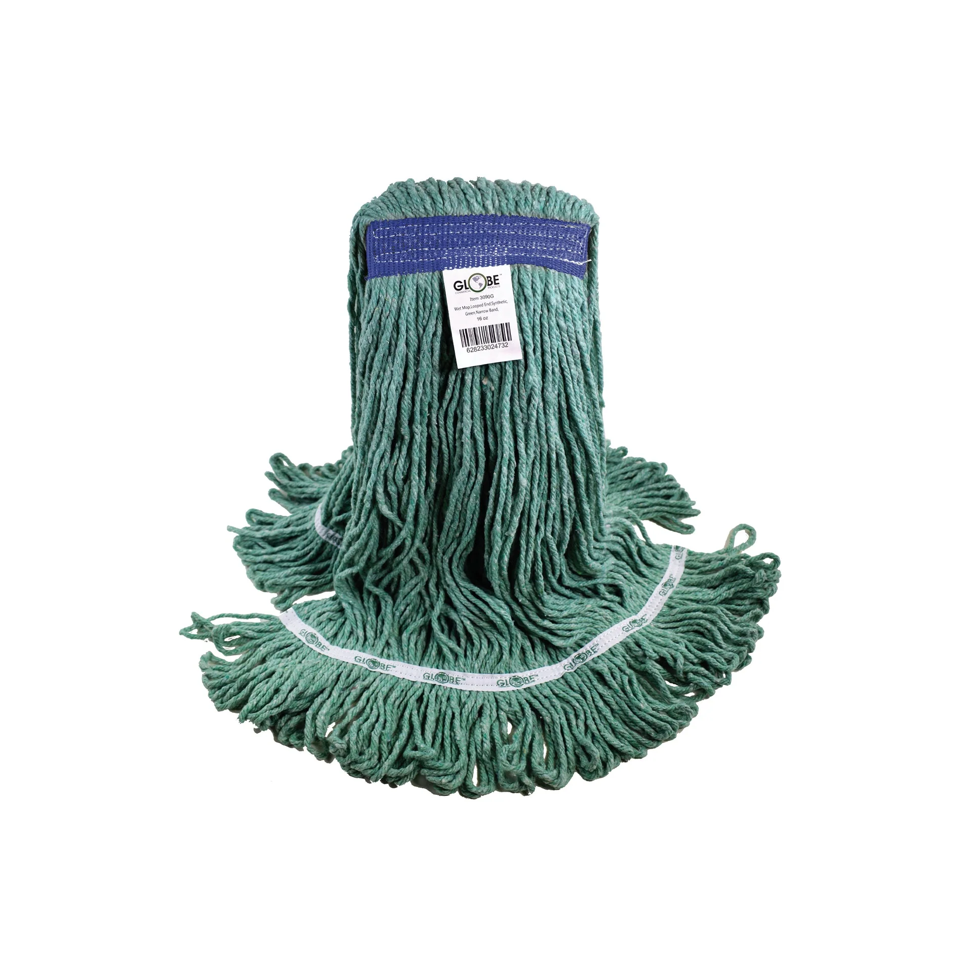 Syn-Pro® Synthetic Narrow Band Wet Green Looped End Mop - Sold By The Case - Image 4