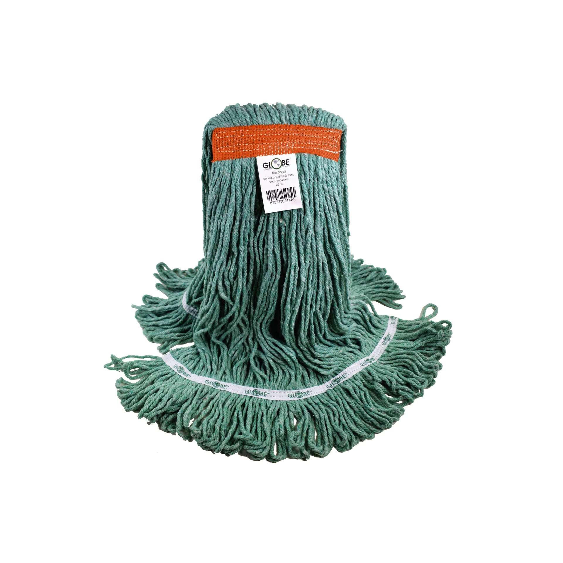 Syn-Pro® Synthetic Narrow Band Wet Green Looped End Mop - Sold By The Case - Image 5