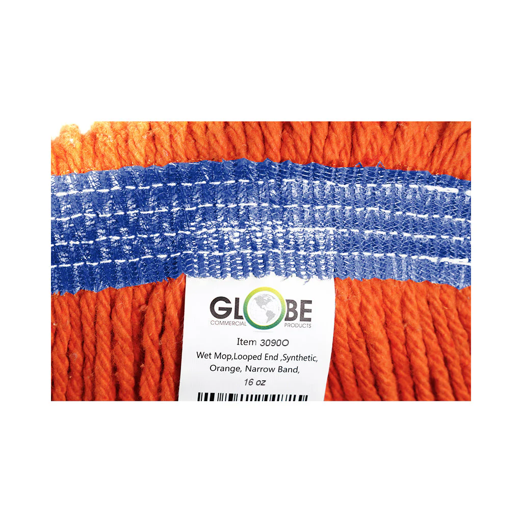 Syn-Pro® Synthetic Narrow Band Wet Orange Looped End Mop - Sold By The Case - Image 3