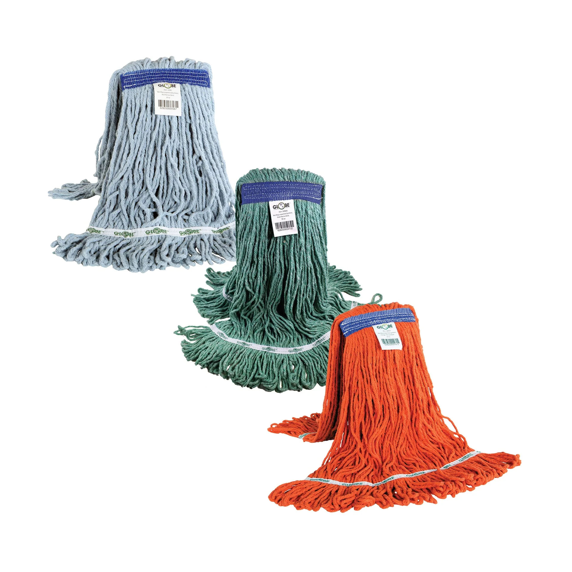 Syn-Pro® Synthetic Narrow Band Wet Orange Looped End Mop - Sold By The Case - Image 4