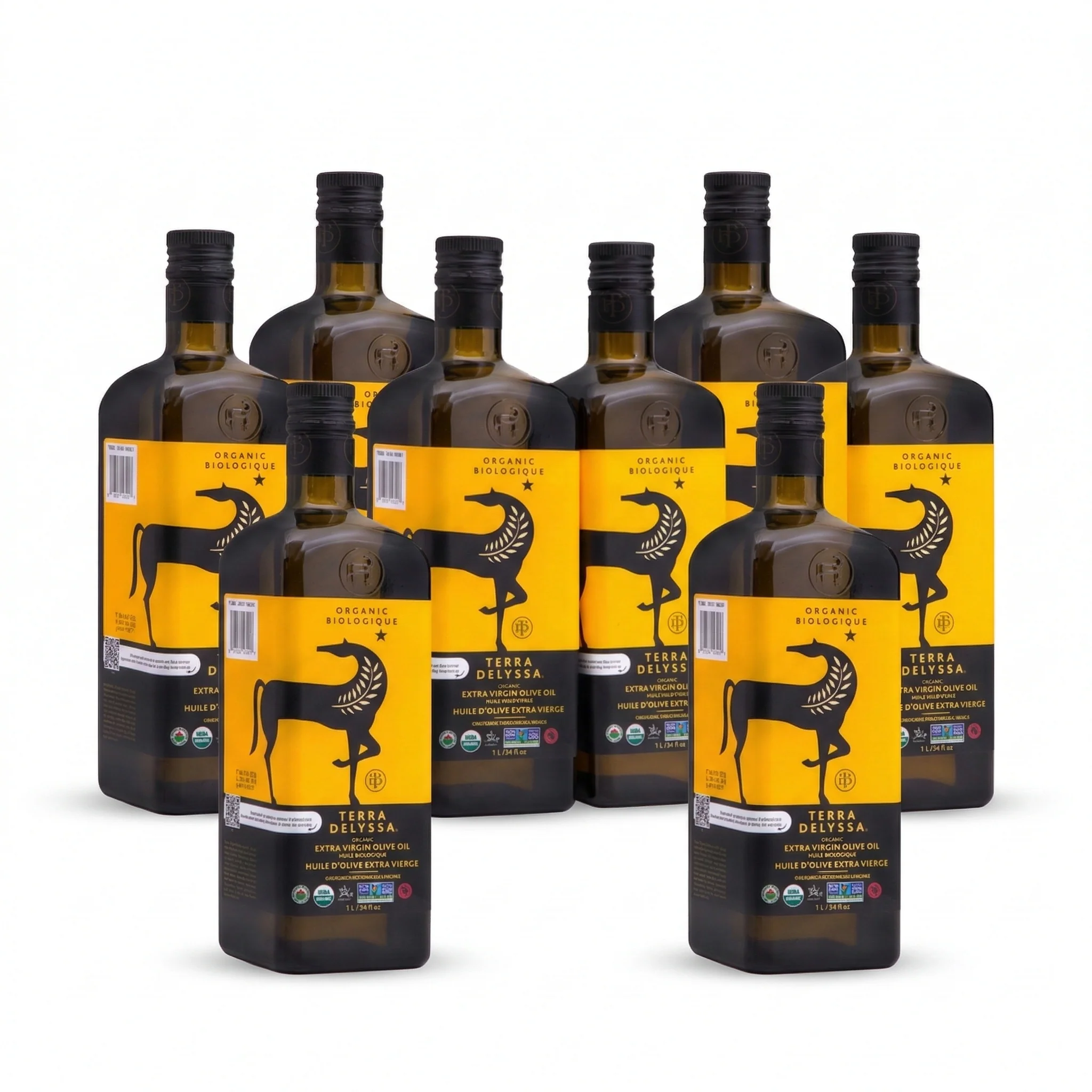 Terra Delyssa Organic Extra Virgin Olive Oil - 8 × 1 L - Grocery and Food Items - Canadian Distribution - Ships Free Within Canada on Orders Above CAD $199