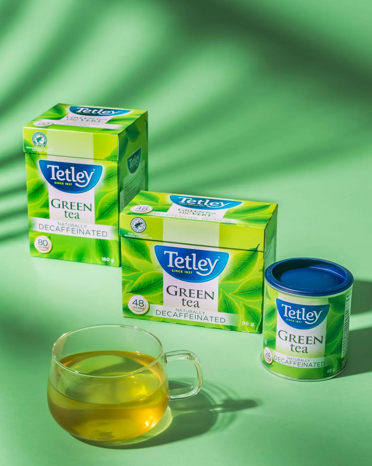 Tetley Naturally Decaffeinated Green Tea – 24 Tea Bags per Box, 6-Pack Bundle, Kosher & Rainforest Alliance Certified - Canadian Distribution - Ships Free Within Canada on Orders Above CAD $199 - Image 2