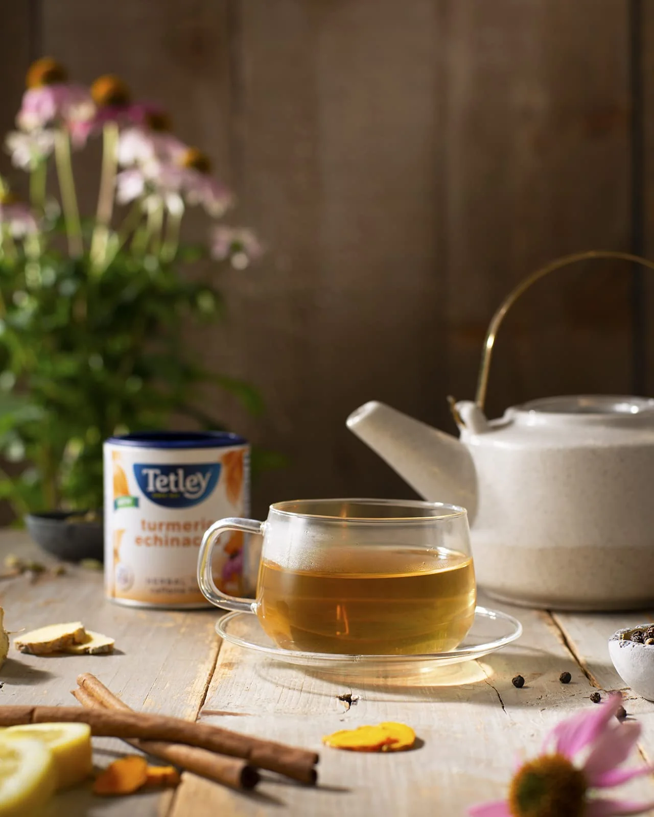 Tetley Turmeric Echinacea Herbal Tea - 20 Bags per Box, 36g, Caffeine-Free, 6-Pack Bundle (120 Total Bags) - Canadian Distribution - Ships Free Within Canada on Orders Above CAD $199 - Image 3
