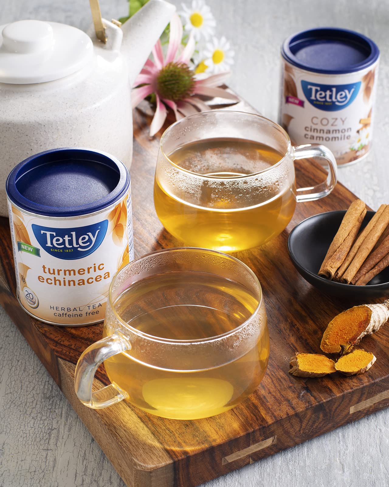 Tetley Turmeric Echinacea Herbal Tea - 20 Bags per Box, 36g, Caffeine-Free, 6-Pack Bundle (120 Total Bags) - Canadian Distribution - Ships Free Within Canada on Orders Above CAD $199 - Image 5