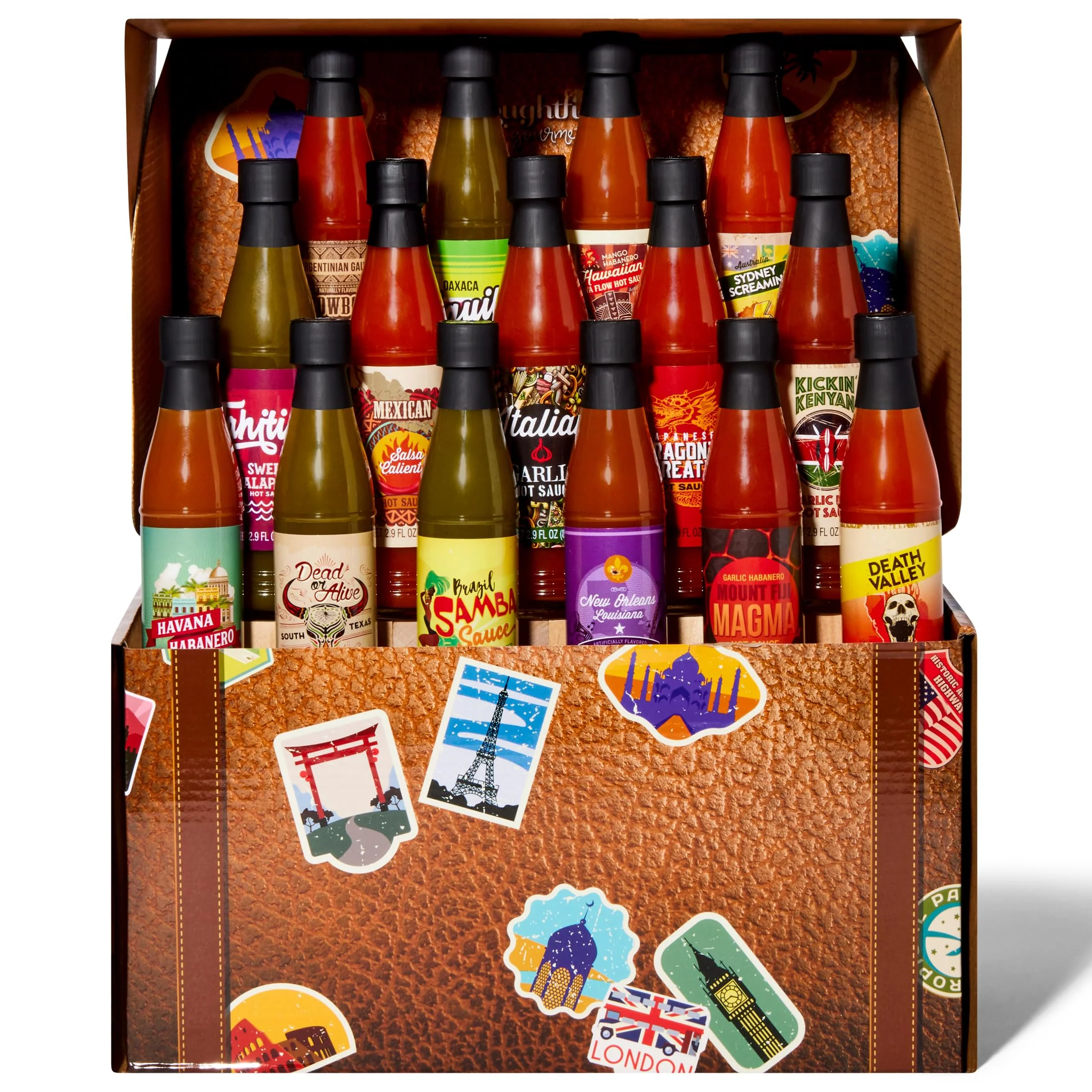 Thoughtfully – Hot Sauce Gift Set – World Traveler – 15 Pack – Global Flavours - Canadian Distribution - Ships Free Within Canada on Orders Above CAD $199
