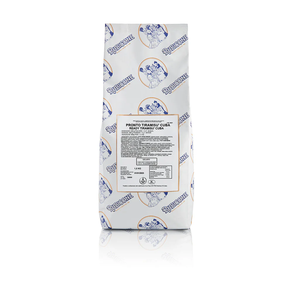 "PRE-ORDER" Tiramisu Cuba Ready Creamy - Ready Base for Gelato - Case of 8 x 1.5 KG bags - Rubicone Canada - Ships Free Within Canada on Orders Above CAD $199