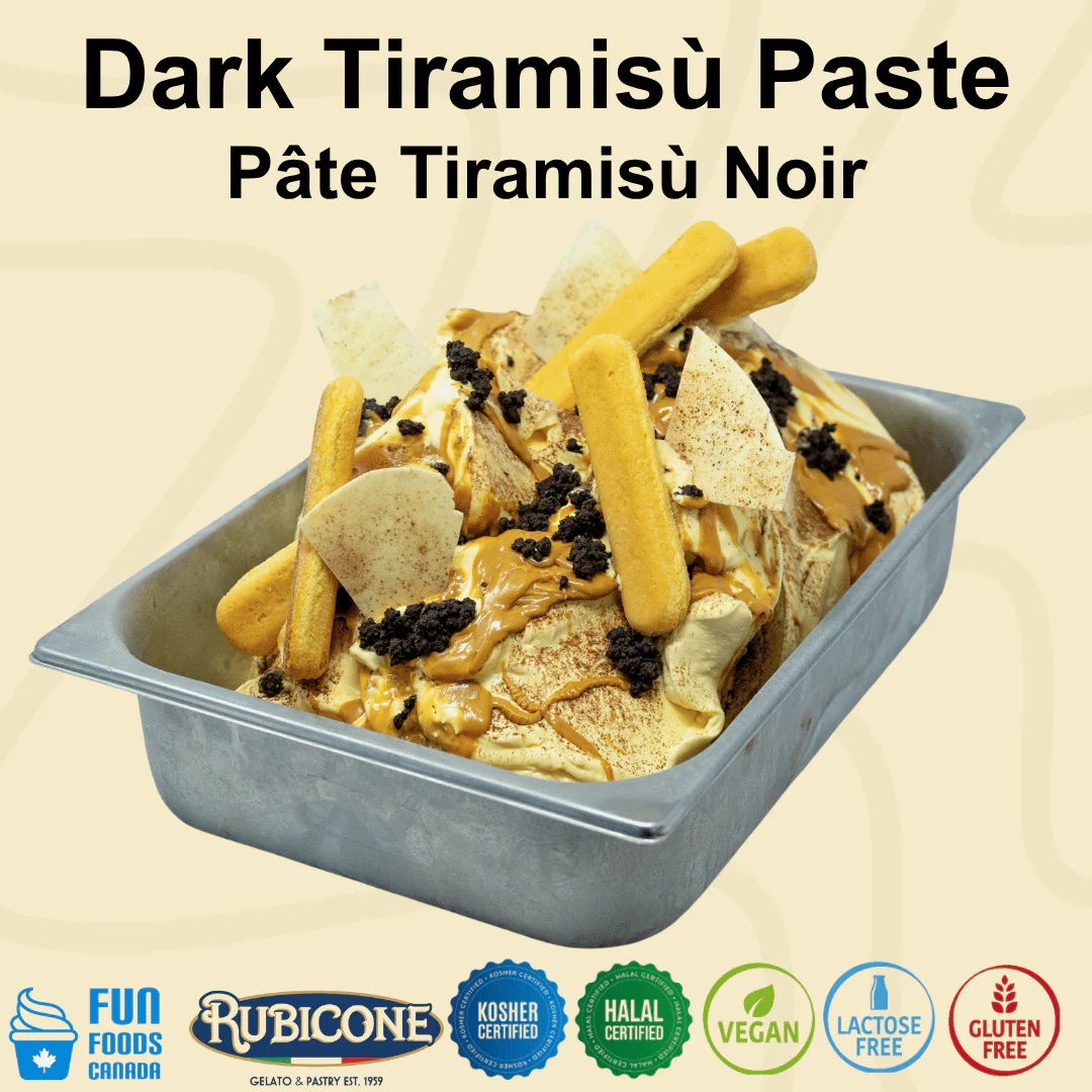 "PRE-ORDER" Tiramisu Dark Paste - Classic Gelato Pastes - Case of 2 x 3 KG Buckets - Rubicone Canada - Ships Free Within Canada on Orders Above CAD $199