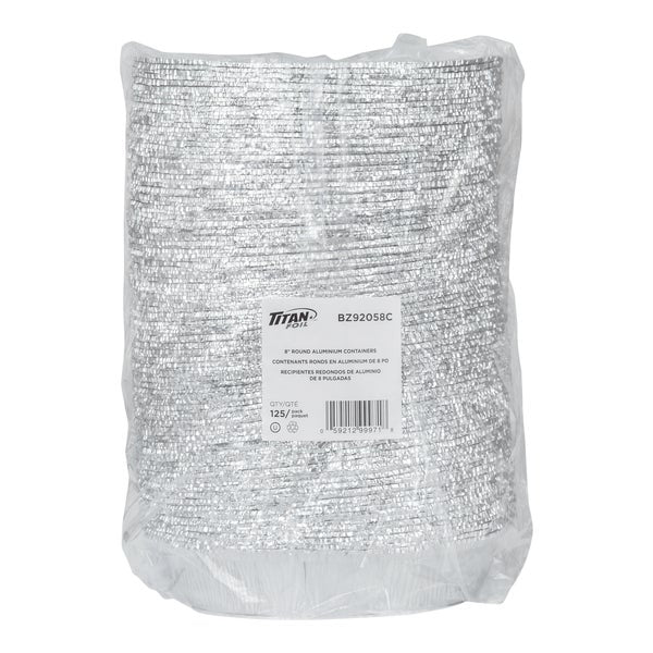 Titan 8" Round Aluminum Container - Pack of 500 - Disposables, Restaurant Packaging and Take-Out Supplies - Canadian Distribution - Ships Free Within Canada on Orders Above CAD $199 - Image 2