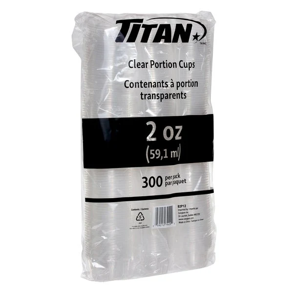 Titan Clear Plastic 2-oz Portion Cups - 4 packs of 300 - Disposables, Restaurant Packaging and Take-Out Supplies - Canadian Distribution - Ships Free Within Canada on Orders Above CAD $199 - Image 2