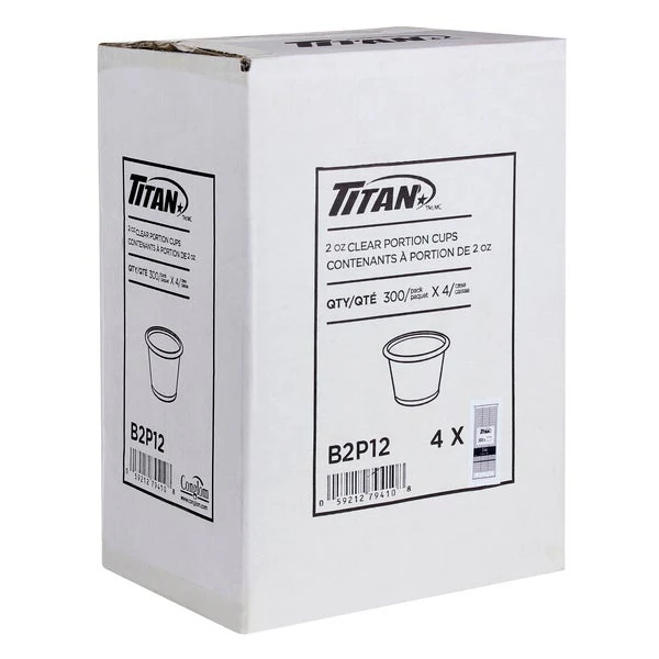 Titan Clear Plastic 2-oz Portion Cups - 4 packs of 300 - Disposables, Restaurant Packaging and Take-Out Supplies - Canadian Distribution - Ships Free Within Canada on Orders Above CAD $199 - Image 3