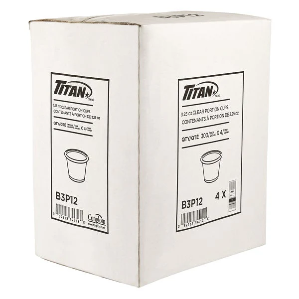 Titan Clear Plastic 3.25-oz Portion Cups - 4 packs of 300 - Disposables, Restaurant Packaging and Take-Out Supplies - Canadian Distribution - Ships Free Within Canada on Orders Above CAD $199 - Image 3