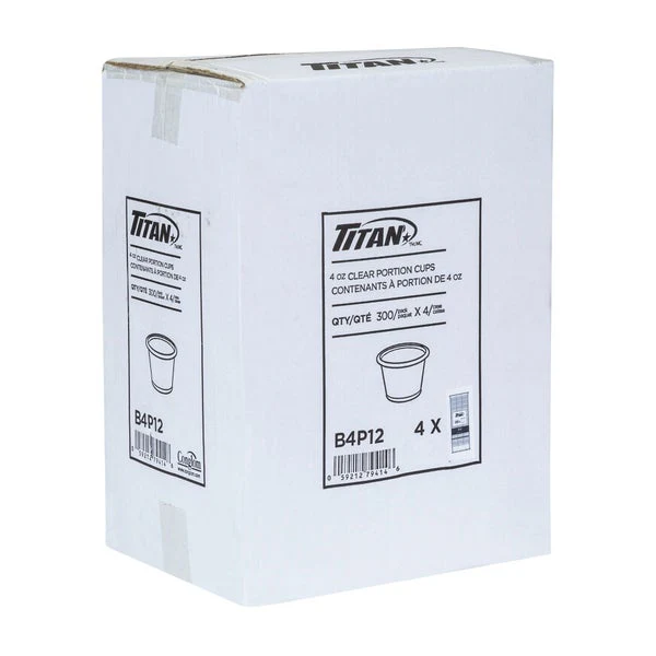 Titan Clear Plastic 4-oz Portion Cups - 4 packs of 300 - Disposables, Restaurant Packaging and Take-Out Supplies - Canadian Distribution - Ships Free Within Canada on Orders Above CAD $199 - Image 3