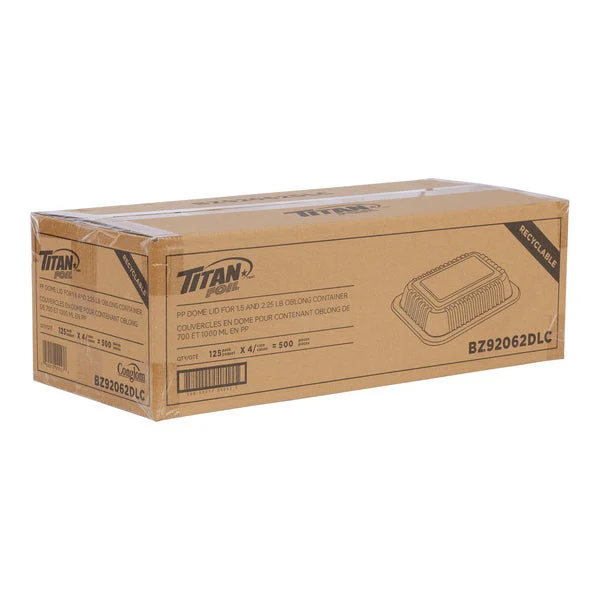 Titan Dome Lids for 3-lb Rectangular Aluminum Containers - Pack of 500  - Disposables, Restaurant Packaging and Take-Out Supplies - Canadian Distribution - Ships Free Within Canada on Orders Above CAD $199