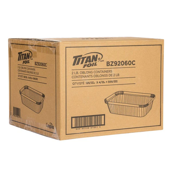 Titan Foil 2lb Rectangular Aluminum Containers - Pack of 500 - Disposables, Restaurant Packaging and Take-Out Supplies - Canadian Distribution - Ships Free Within Canada on Orders Above CAD $199 - Image 2