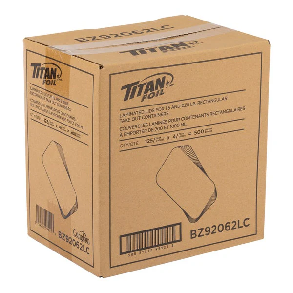 Titan Lids for 1.5-lb & 2.25-lb Rectangular Aluminum Containers - Pack of 500 - Disposables, Restaurant Packaging and Take-Out Supplies - Canadian Distribution - Ships Free Within Canada on Orders Above CAD $199 - Image 2