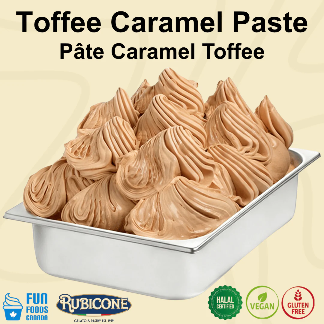 "PRE-ORDER" Toffee Caramel Paste - Classic Gelato Pastes - Case of 2 x 3 KG Buckets - Rubicone Canada - Ships Free Within Canada on Orders Above CAD $199